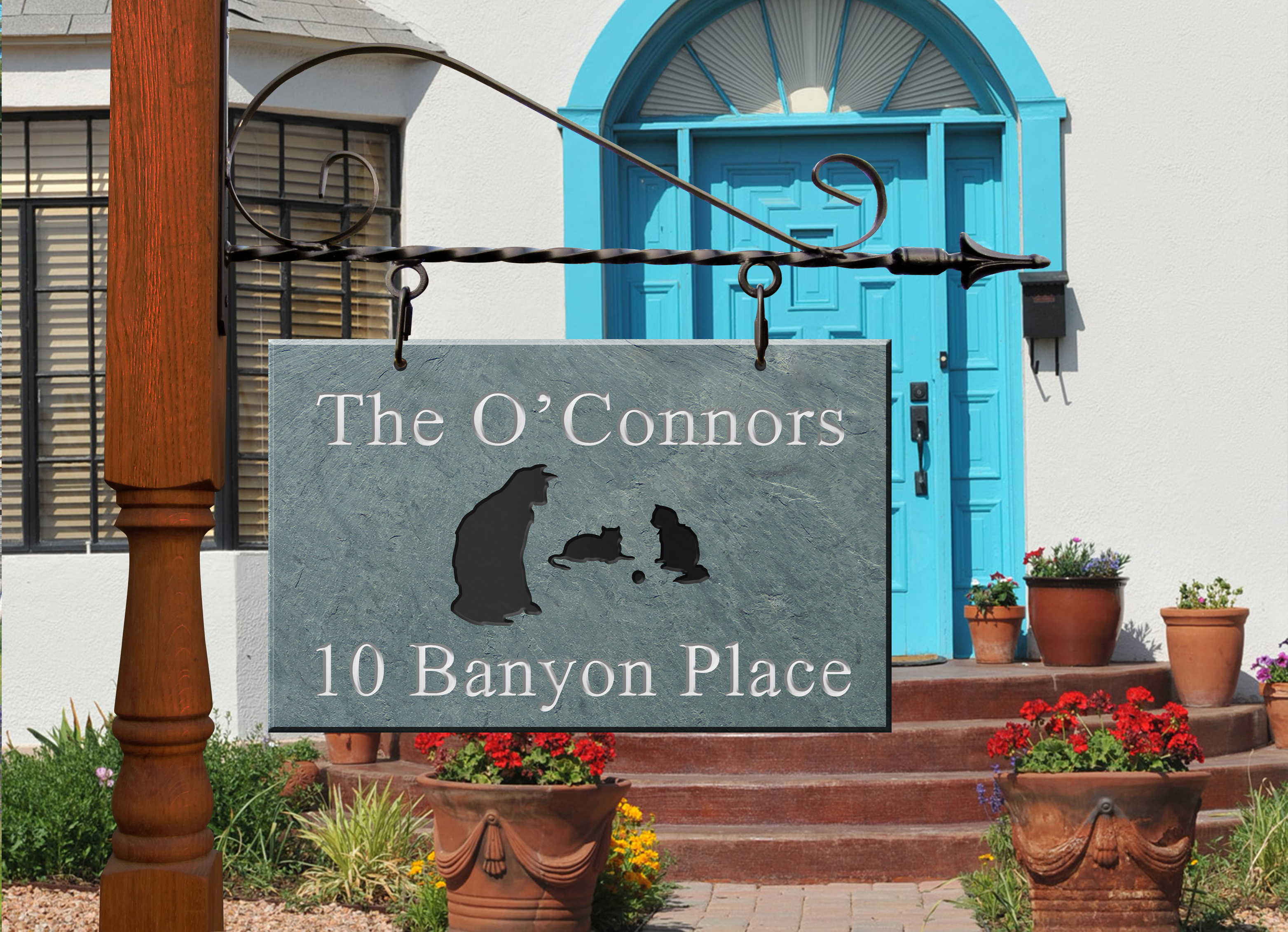 12 x 19 Hanging Slate Address Plaque
