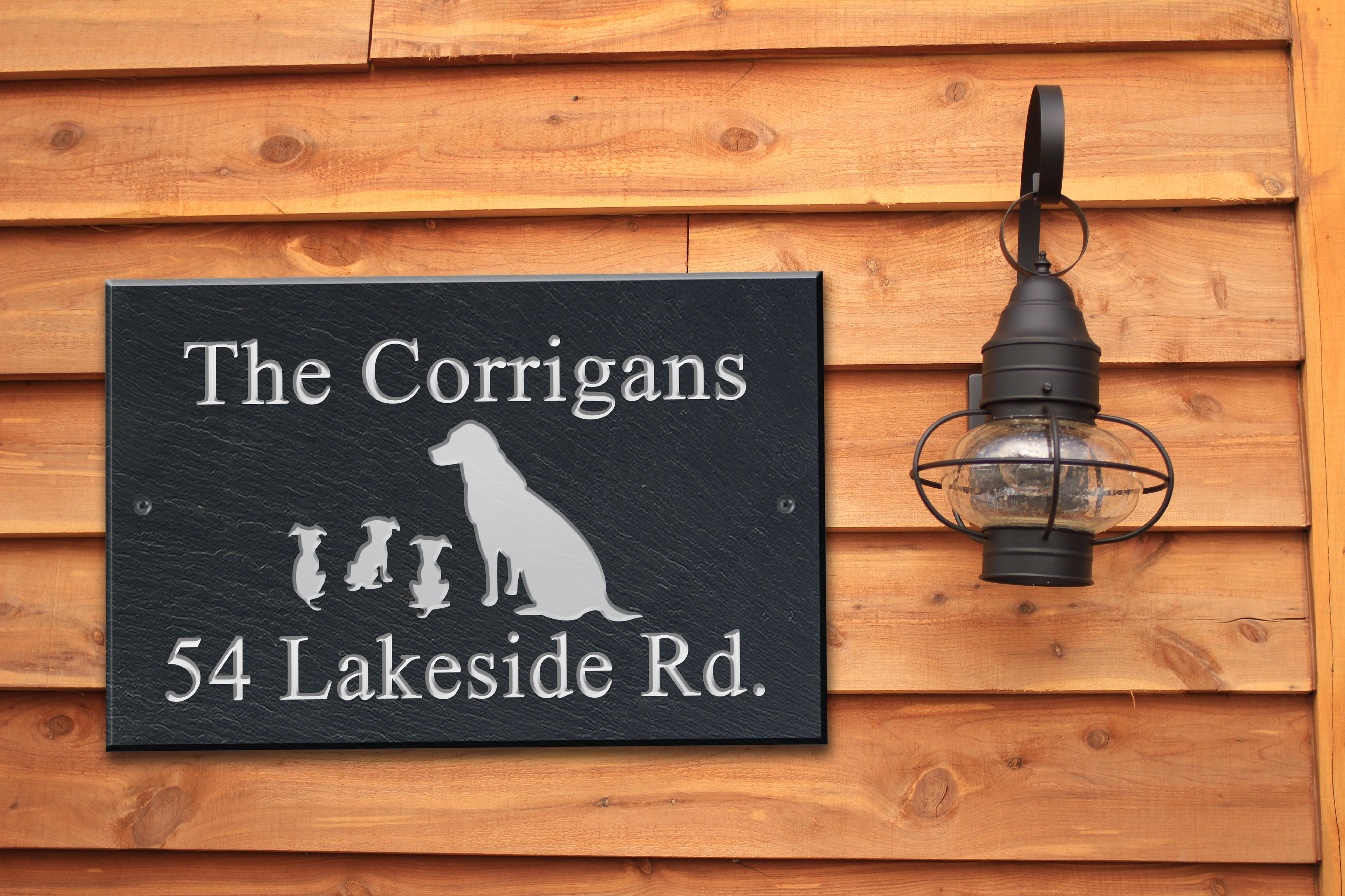 Hanging Slate Address Plaque