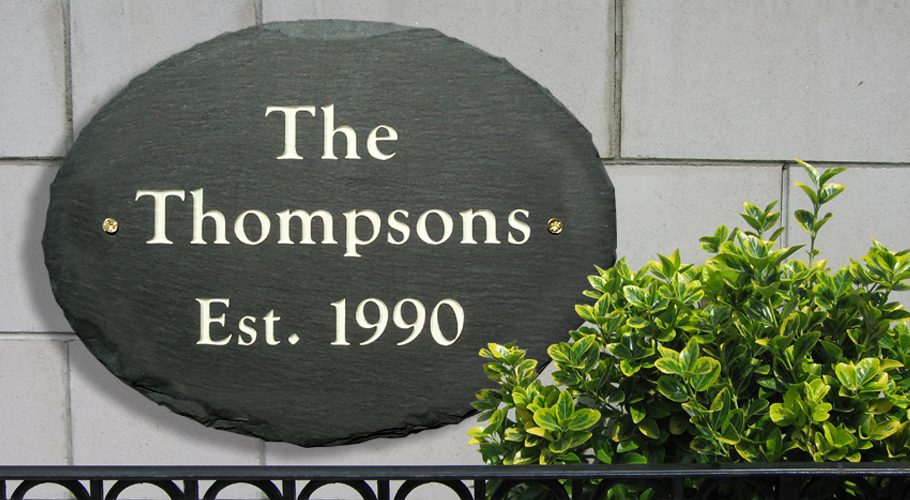 Oval Slate Address Plaque