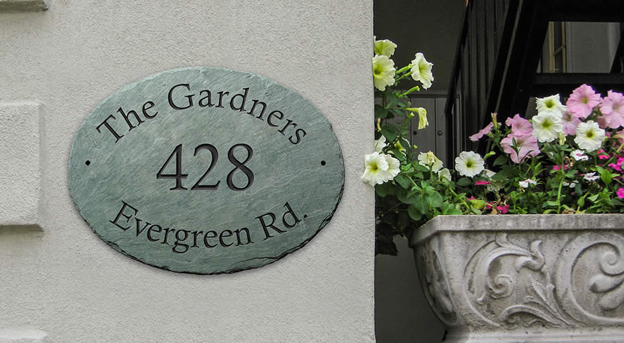 Oval Slate Address Plaque