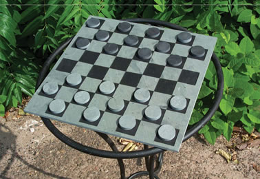 slate checkers game set