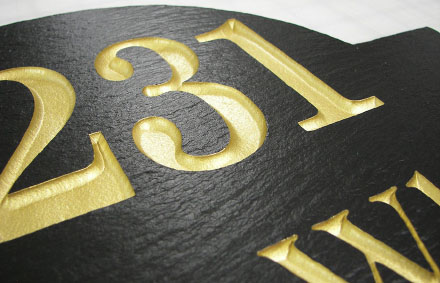 Slate Sign Close Up